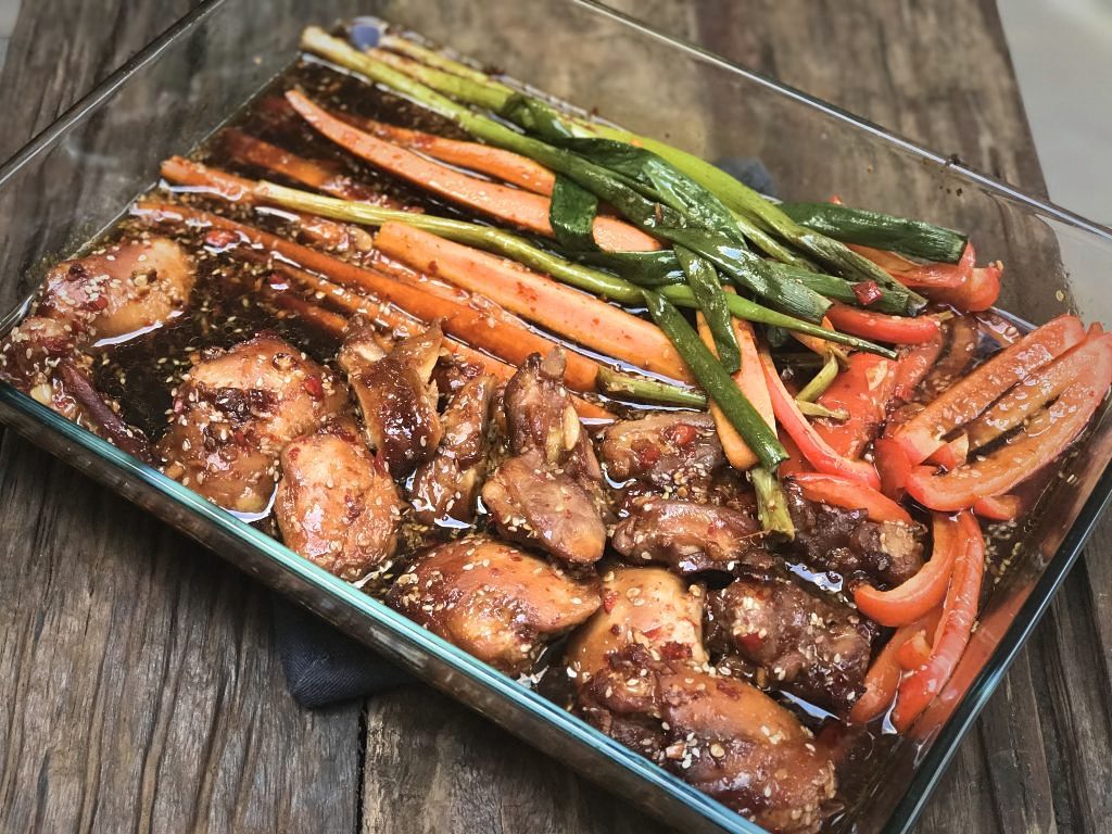 kip ketjap uit de oven met groenten