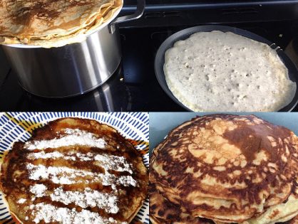 Basisrecept Pannenkoekenbeslag: 1 gezond recept 1 ietsjes minder gezond....