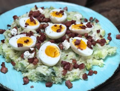 stamppot met prei en kruidenroomkaas