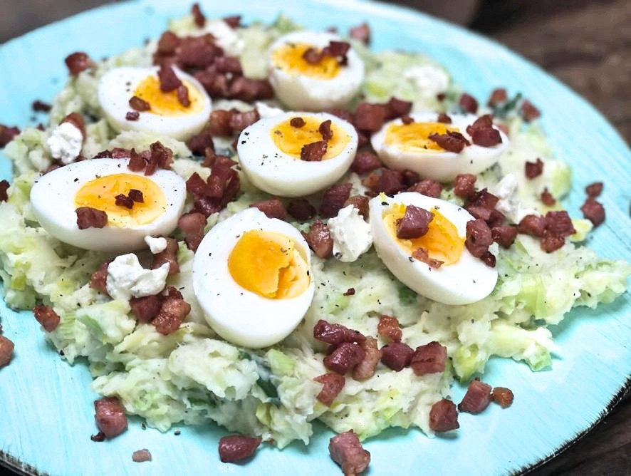 Stamppot met prei en kruidenroomkaas