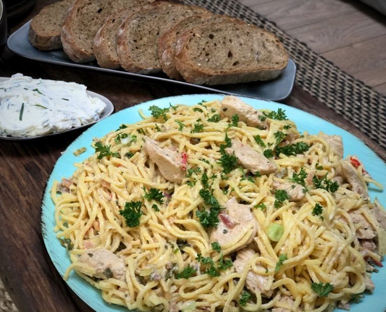 pasta met citroenkip in een romige saus