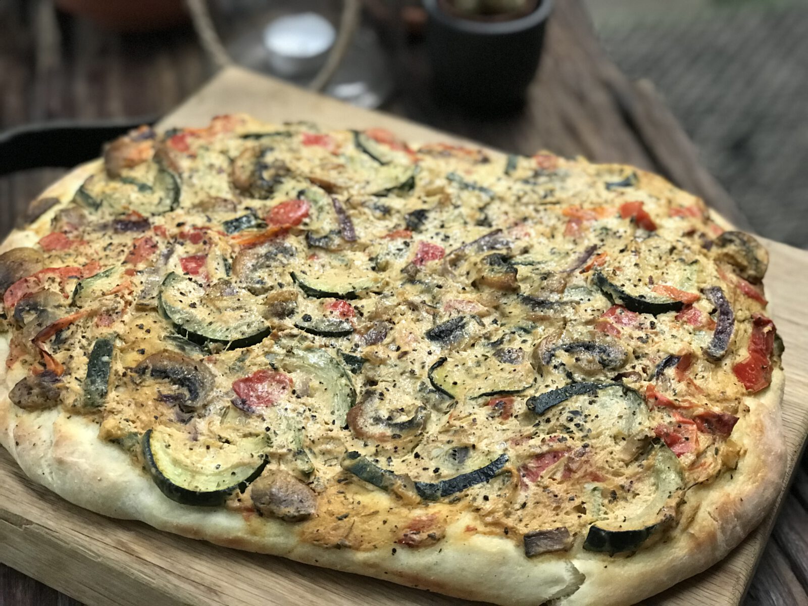 focaccia met geroosterde groenten