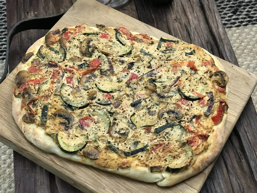 focaccia met geroosterde groenten
