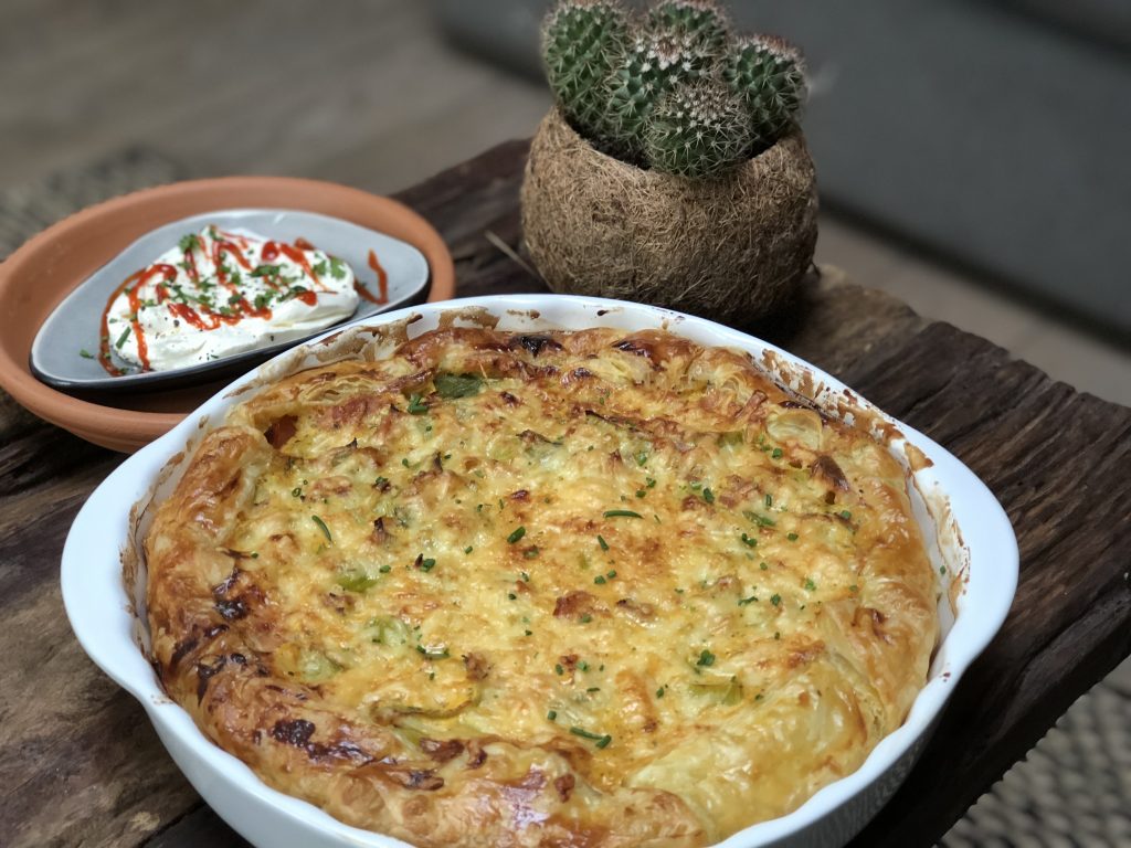 Hartige preitaart met ham en kaas