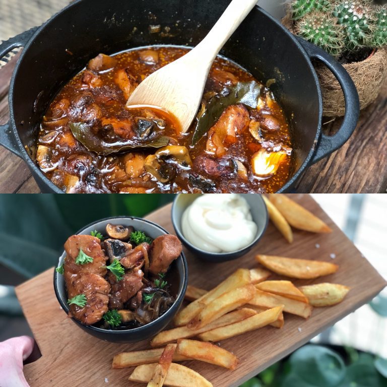 kip in bier gestoofd