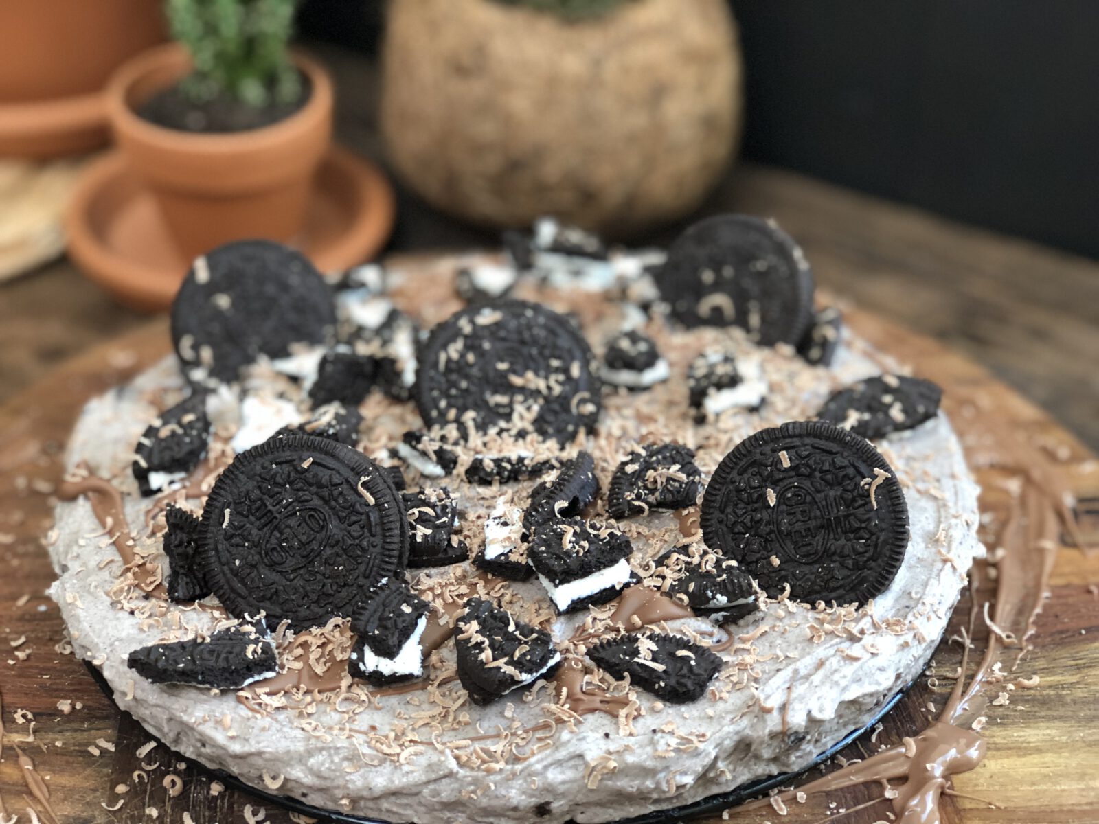 No Bake Oreo Cheesecake met chocolade