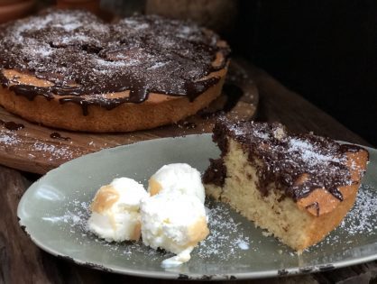 luchtige kokoscake met pure chocolade