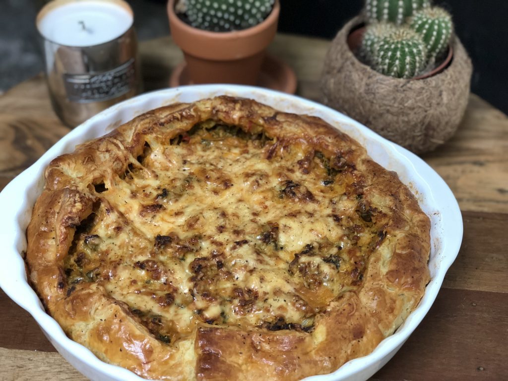 hartige taart met andijvie