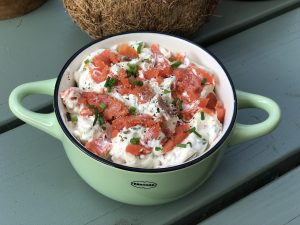 zalmsalade met gerookte zalm