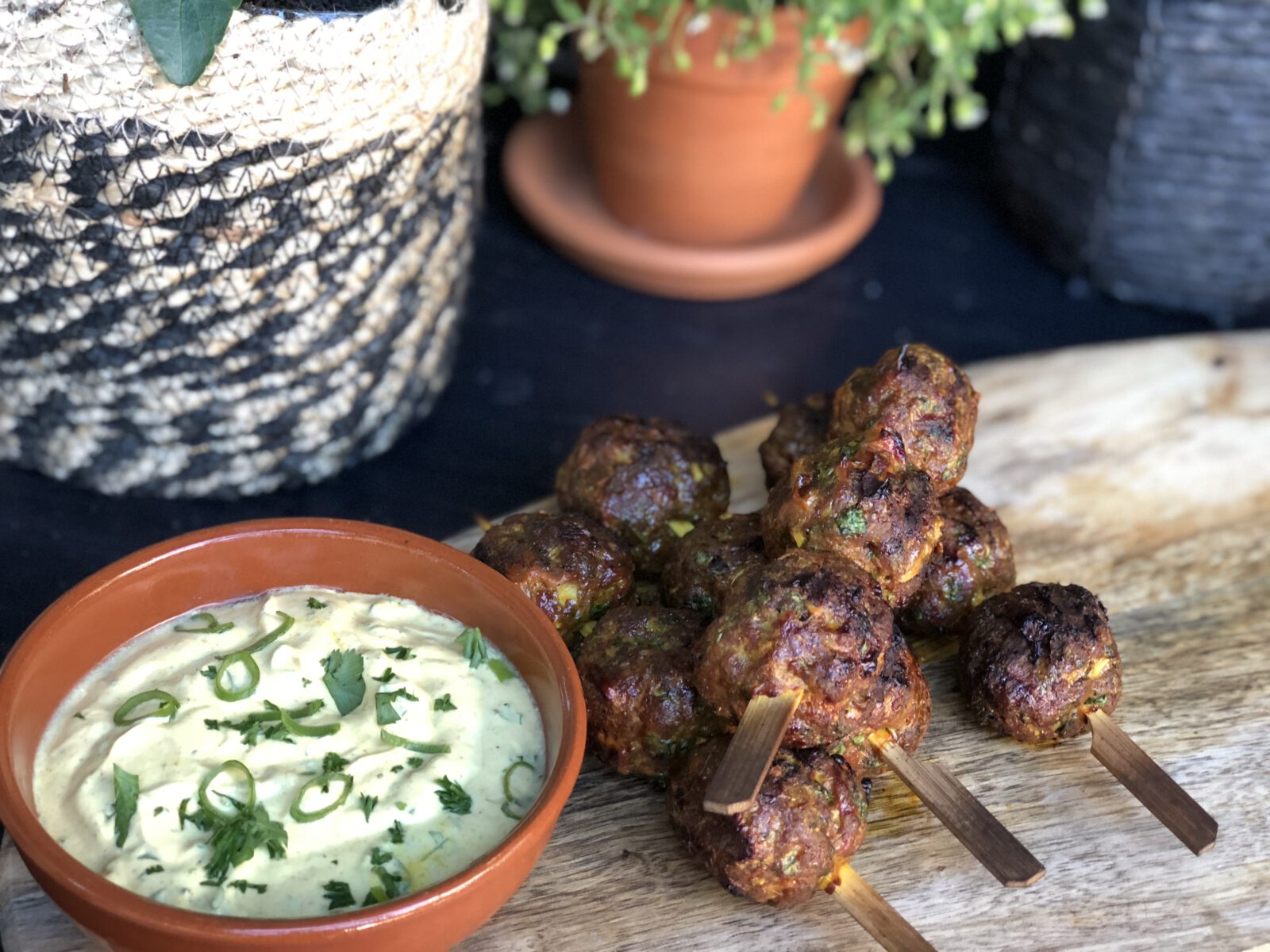 Indiase gehaktballetjes van de bbq
