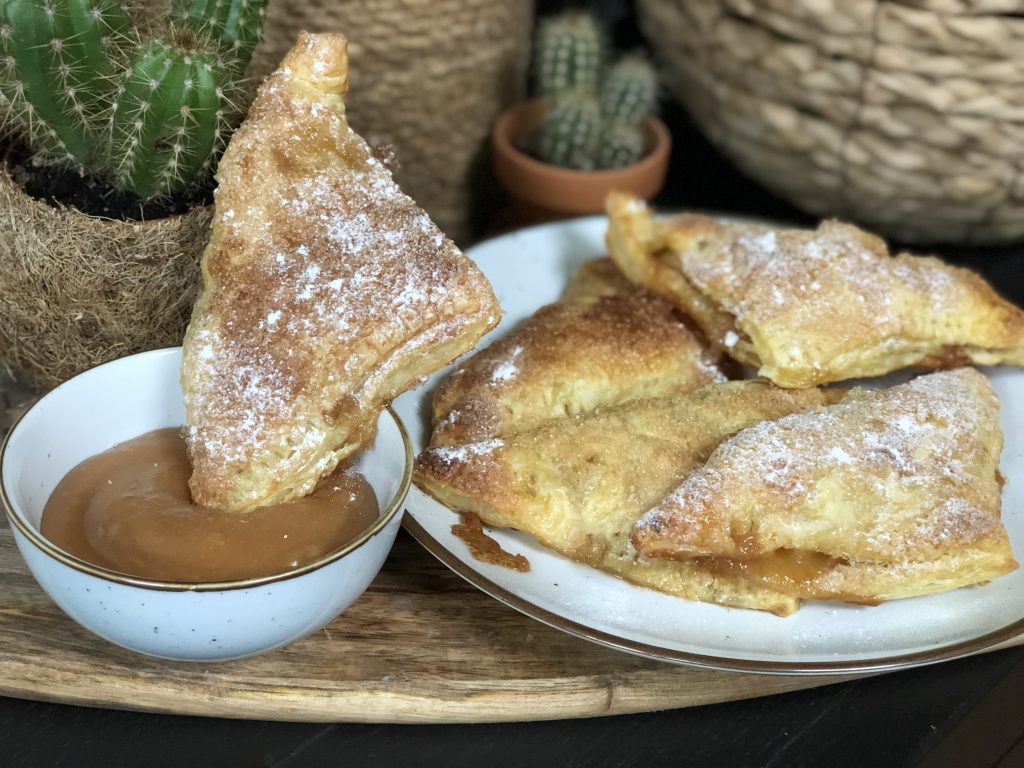 recept zelf appelflappen met salted caramel maken