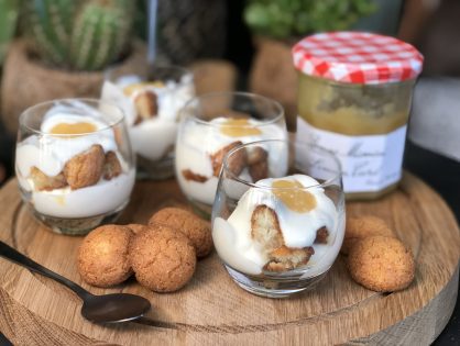 Trifle met bitterkoekjes en lemoncurd