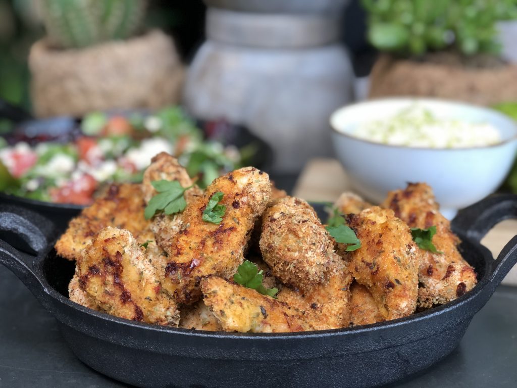 Italiaanse gepaneerde kip uit de Airfryer / Aerofryer met limoenmayonaise