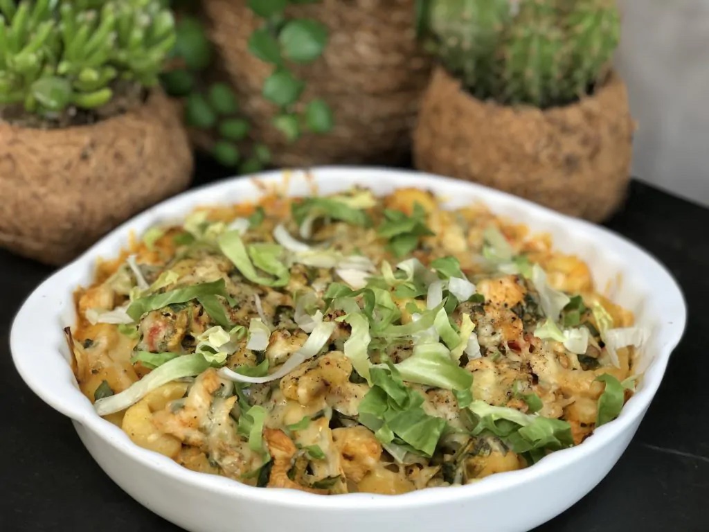 krieltjes ovenschotel met andijvie en boursin