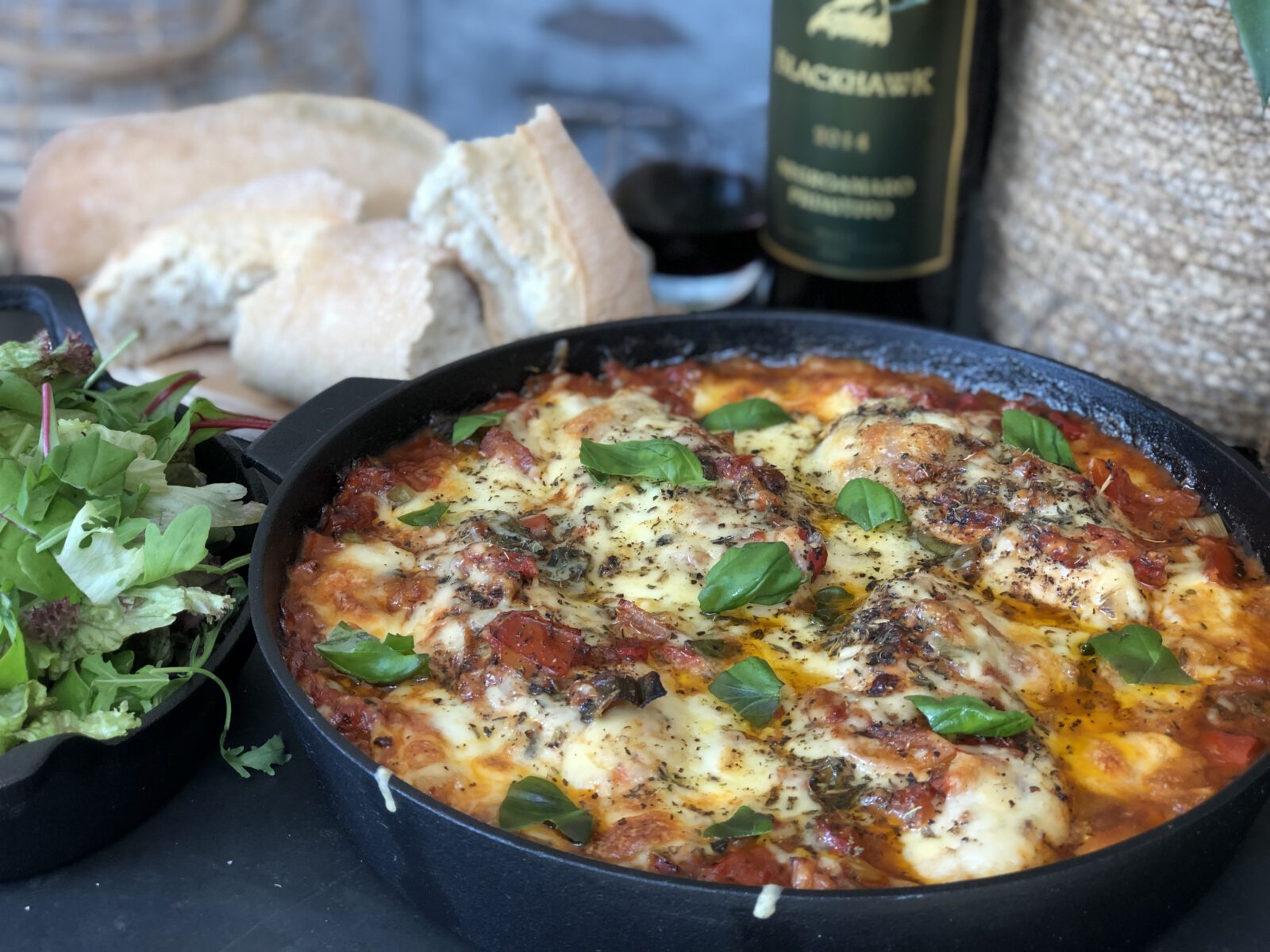 kip in pittige tomatensaus ovenschotel