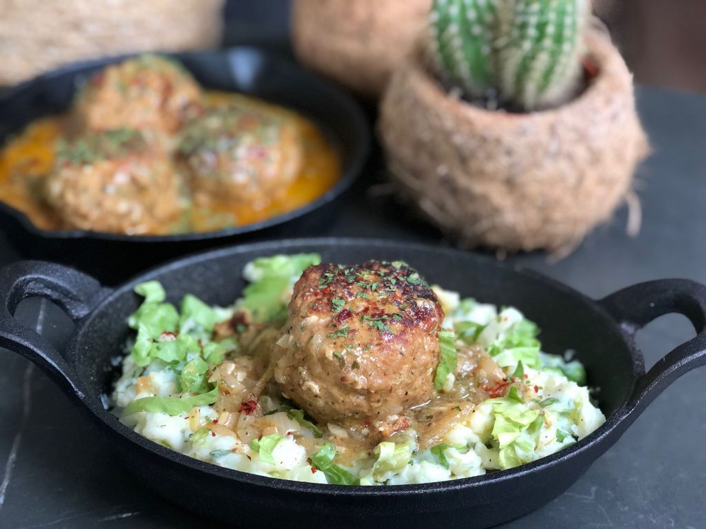 recept gehaktballen in een mosterd jus met andijviestamppot