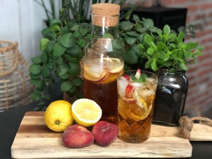 recept zelf perzik ijsthee maken met citroen