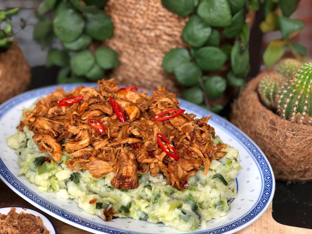 recept preistamppot met kip ketjap