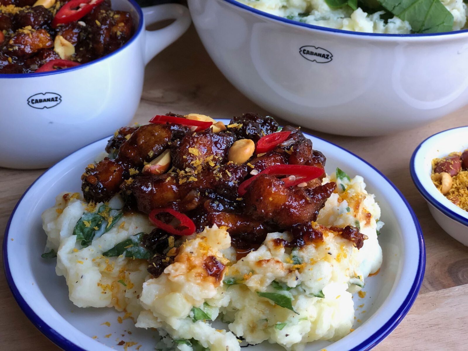 prei stamppot met kip ketjap