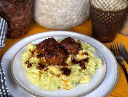 spruitjes stamppot met ketjap gehaktballetjes