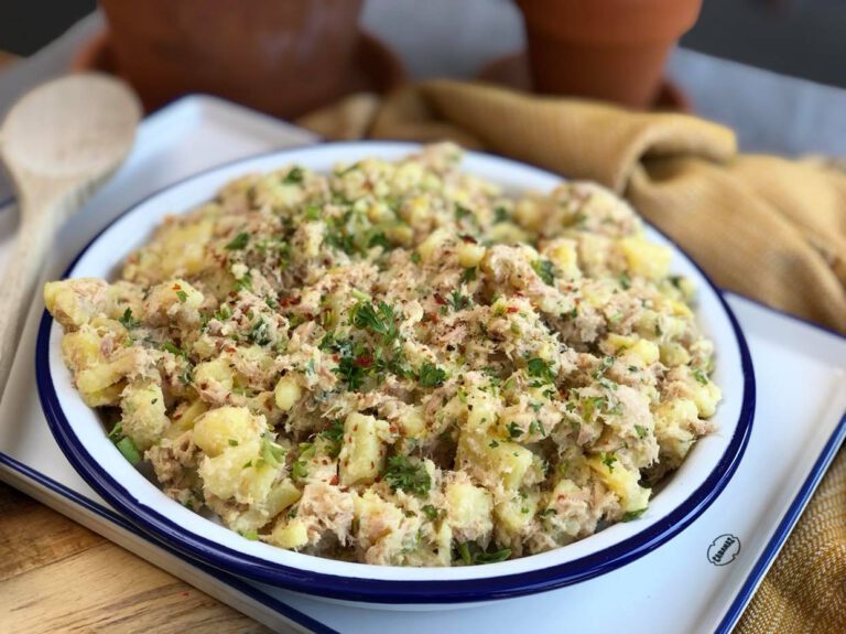 simpele aardappelsalade met tonijn