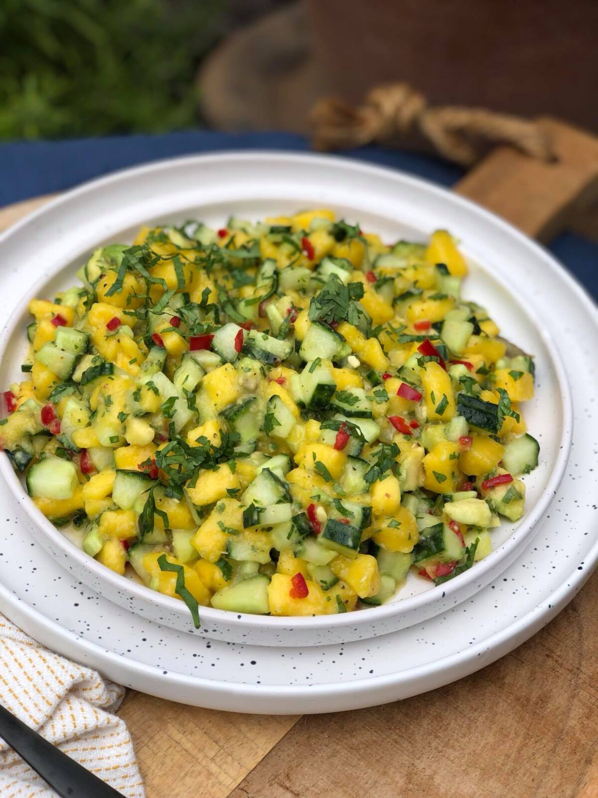 pittige mango salsa met rode peper