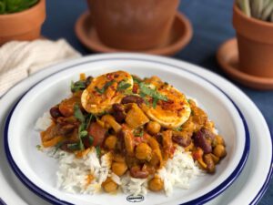 vegetarische stoof met bonen en paprika