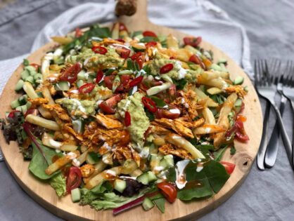 friet met pulled chicken