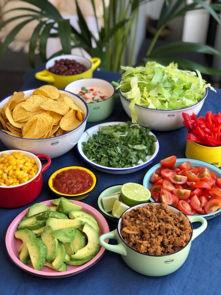 simpele Tex Mex salade met kruidig gehakt