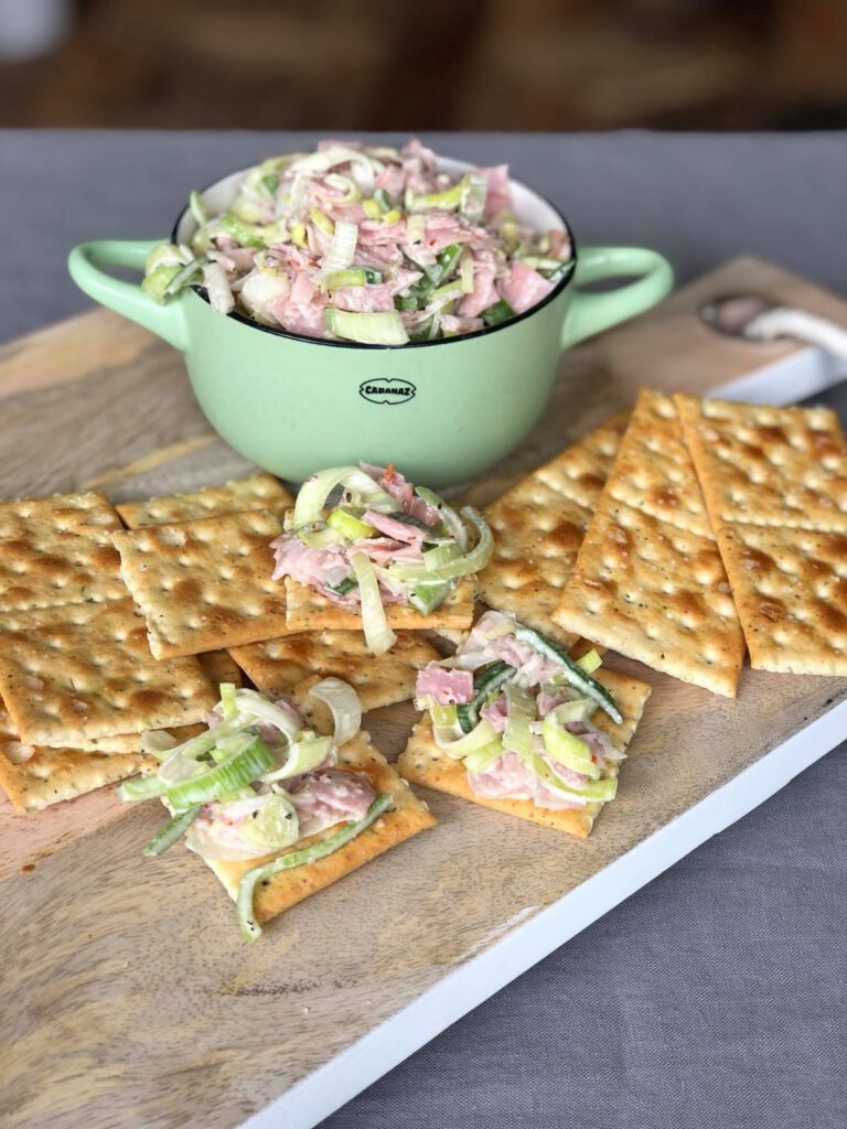 simpele ham prei salade maken