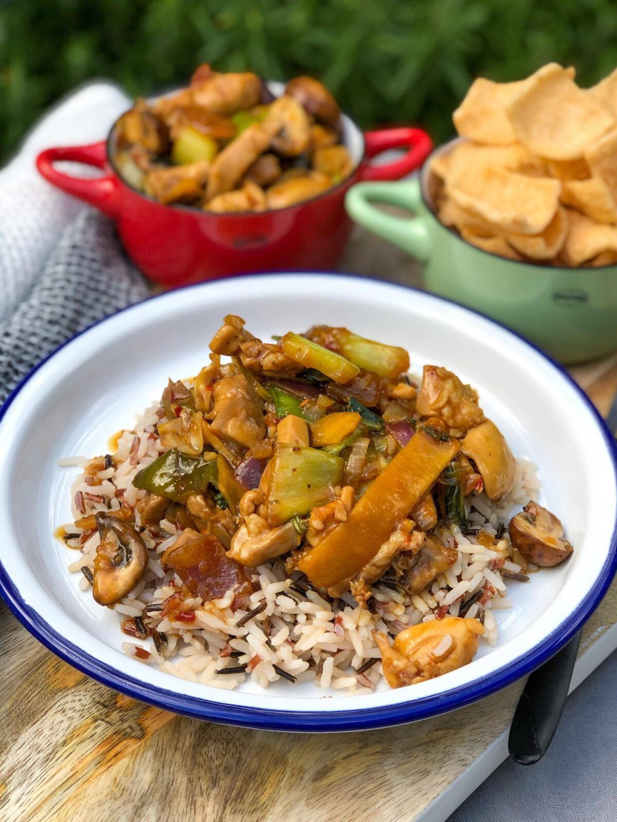 kip in chilisaus met rijst