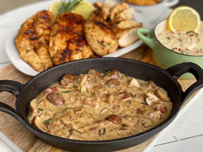 champignonroomsaus met spek maken