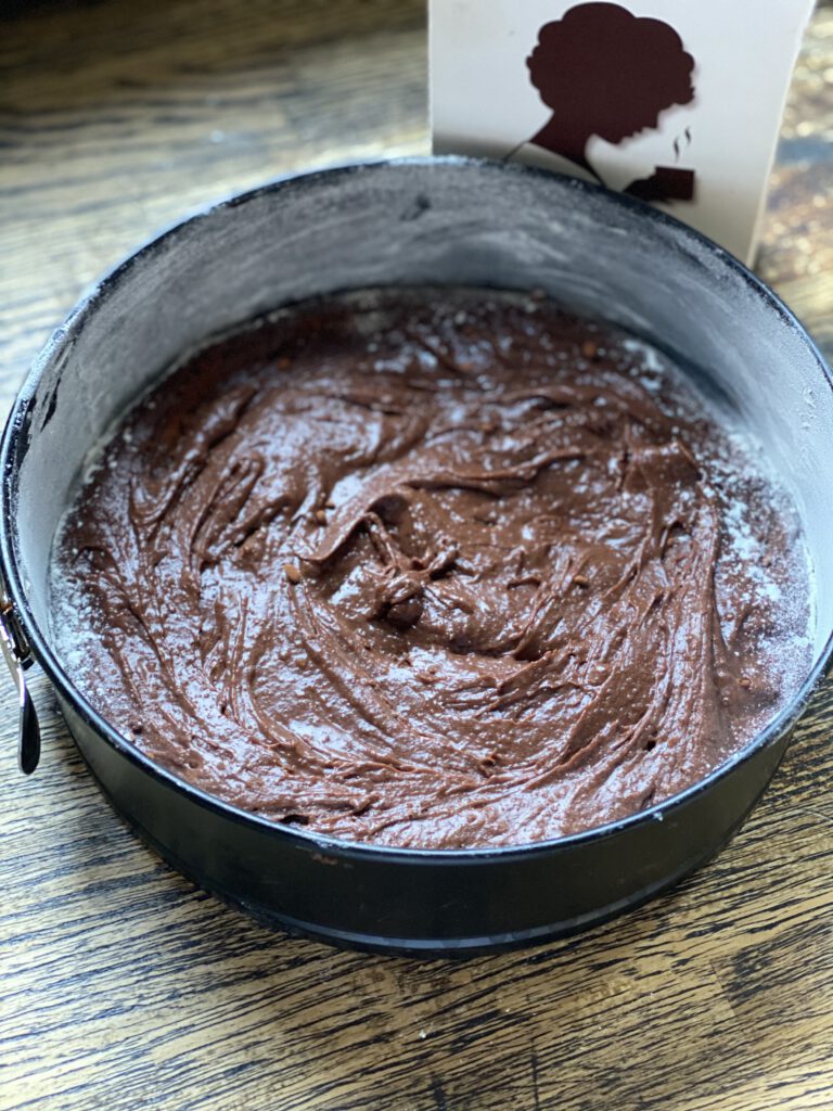 Kladdkaka met cacaopoeder