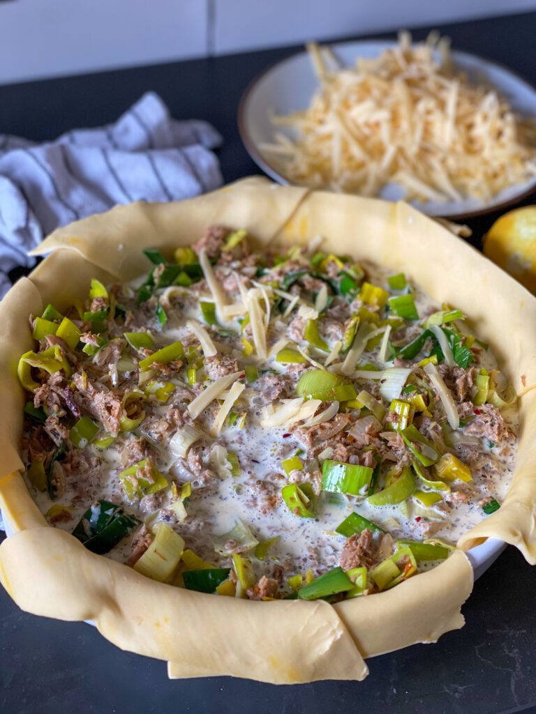 vulling prei - tonijn voor hartige taart