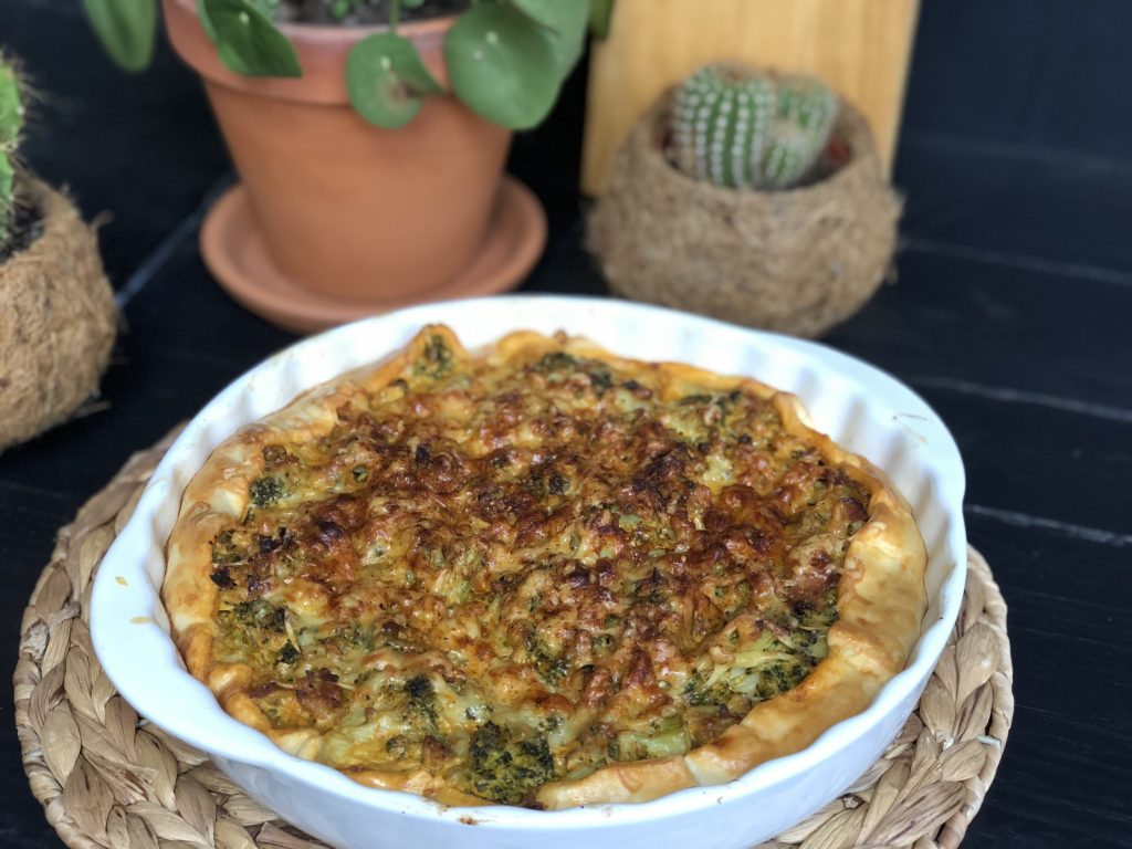 broccoli taart met gehakt en spek