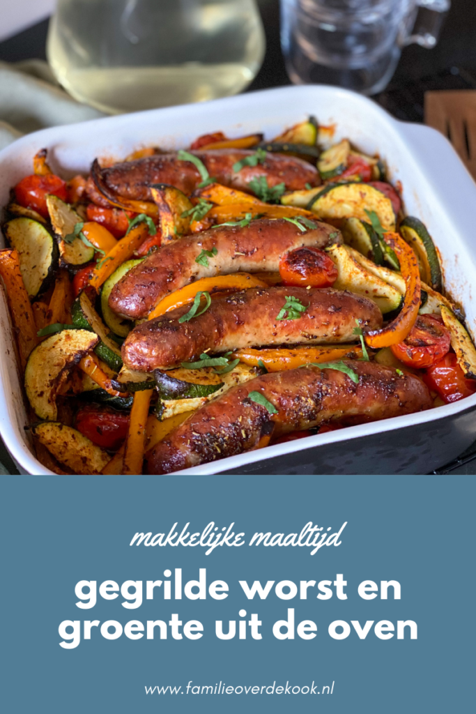 gegrilde worst en groenten uit de oven