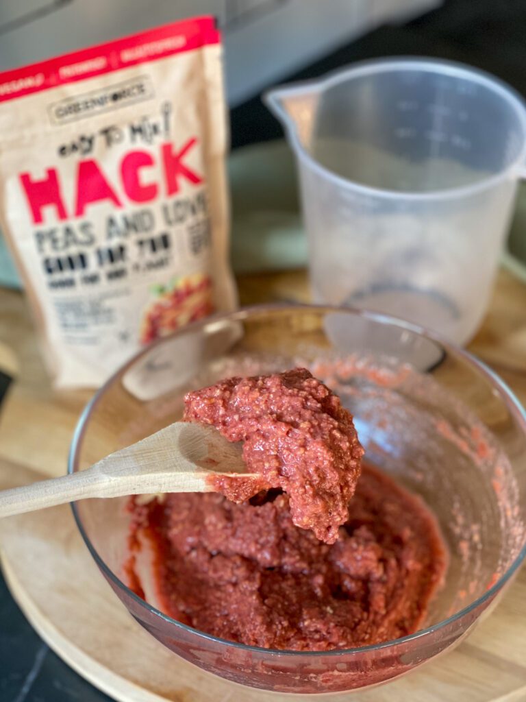 Greenforce vegetarisch gehakt gemaakt van poeder