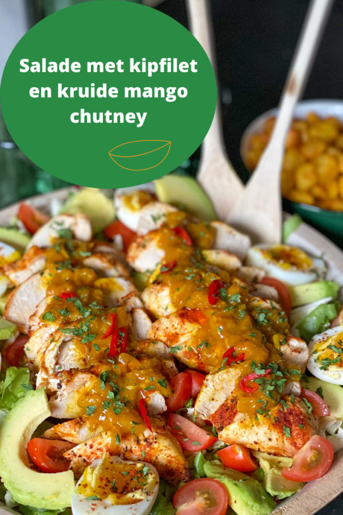 salade met kipfilet en kruidige mango chutney