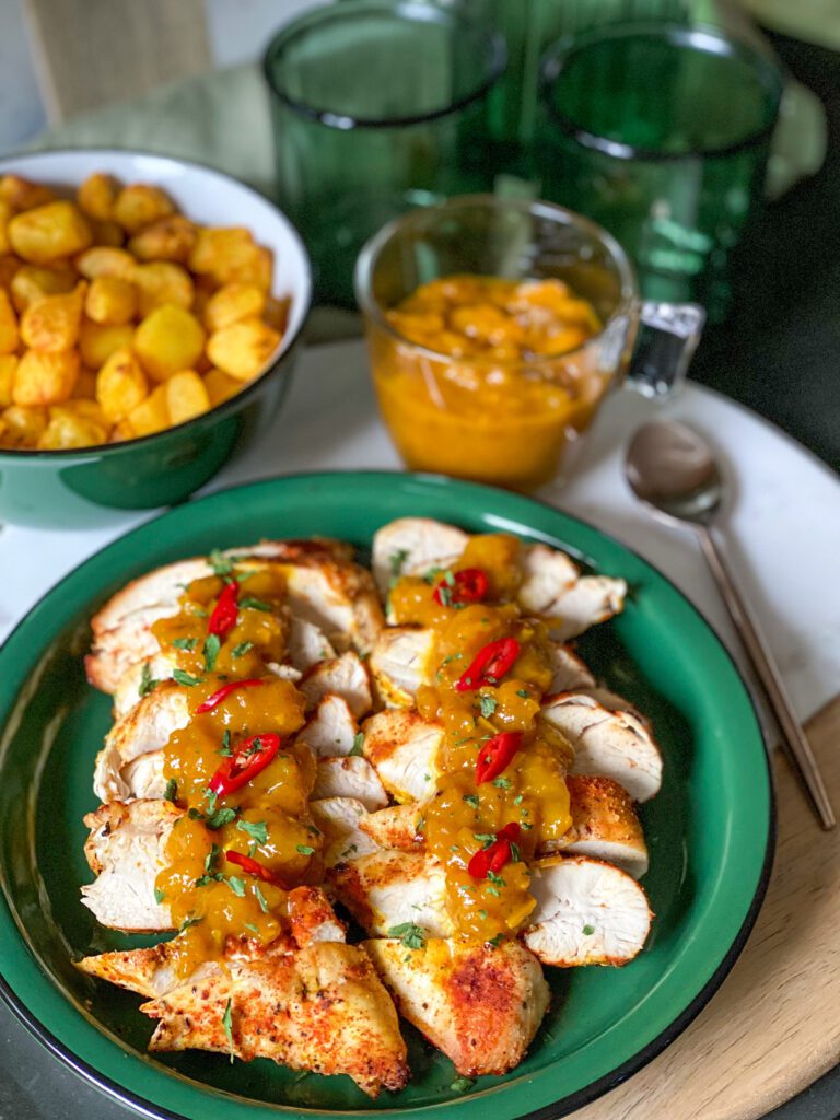 kipfilet met kruidige mango chutney