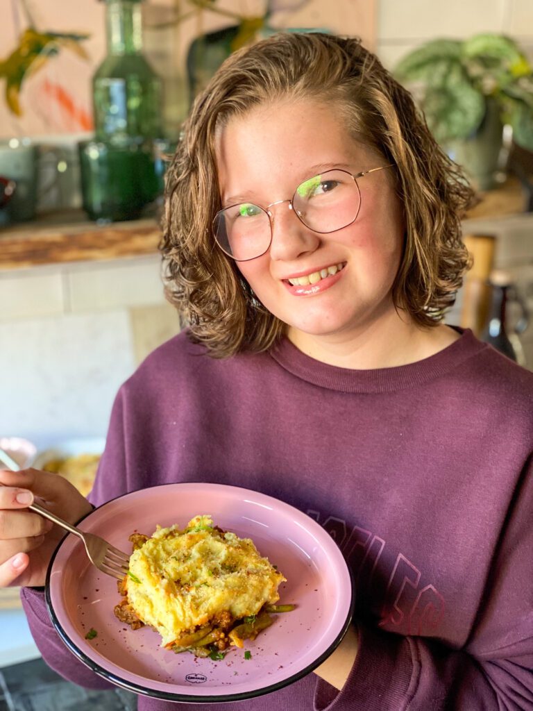 ovenschotel met sperziebonen en gehakt 
