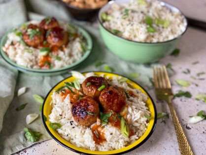 kip gehaktballetjes in pittige sinaasappelsaus