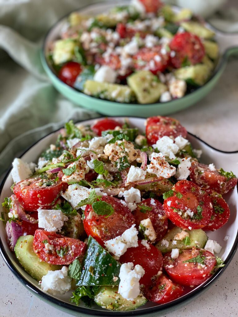 simpele Griekse salade met feta