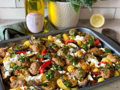 krieltjes ovenschotel met aubergine