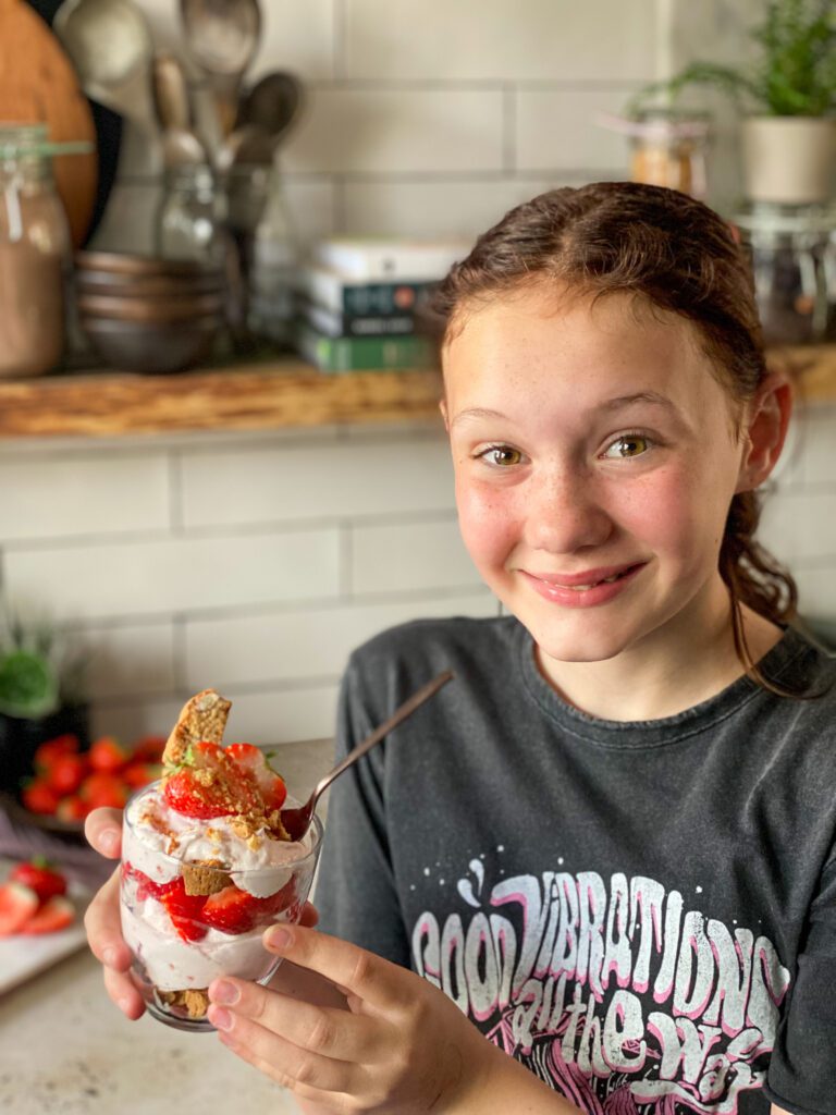 Trifle met cantuccini en aardbeien