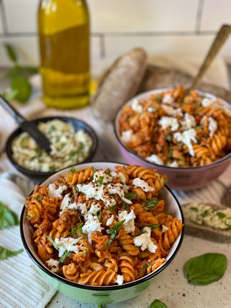 romige tomatensaus met gehakt 