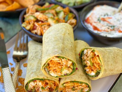 pulled chicken wraps
