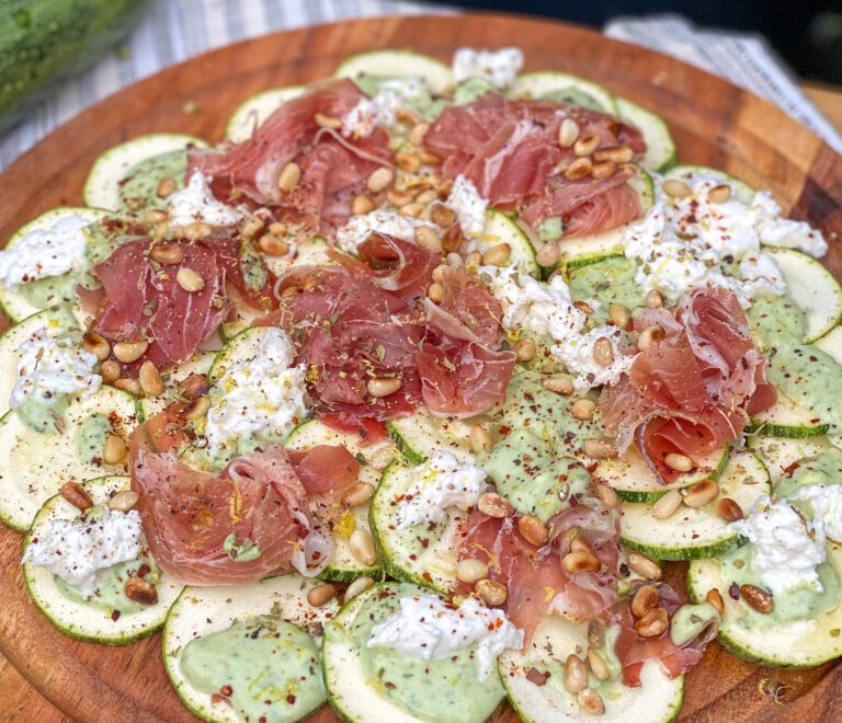 courgette carpaccio met prosciutto