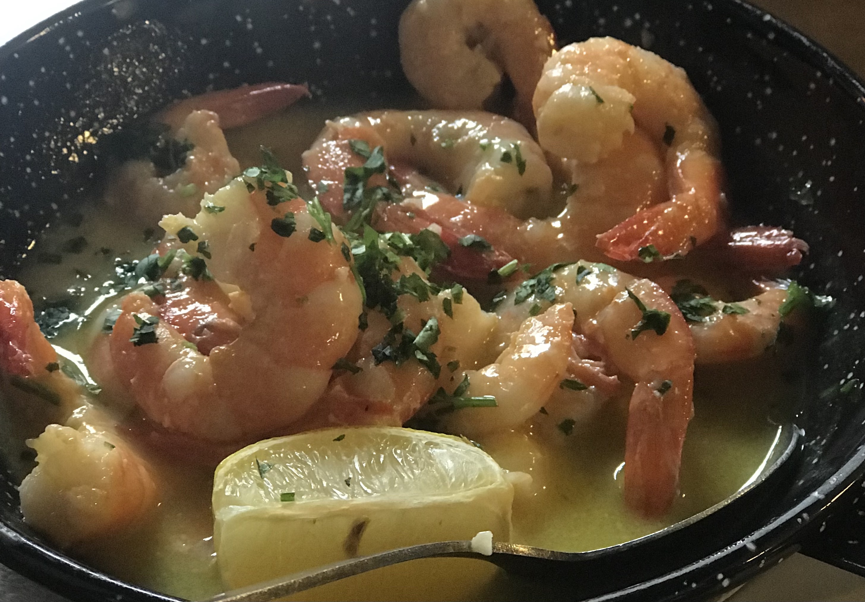 Heerlijke garnalen met knoflook en citroen