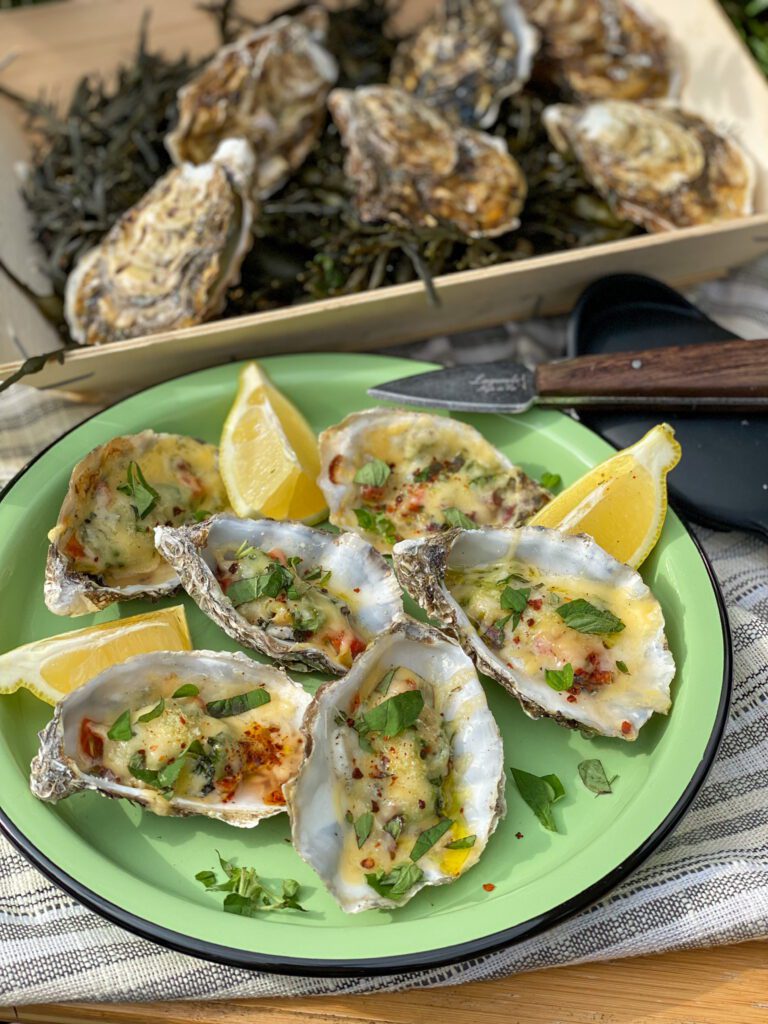 Italiaanse oesters met pesto van de bbq