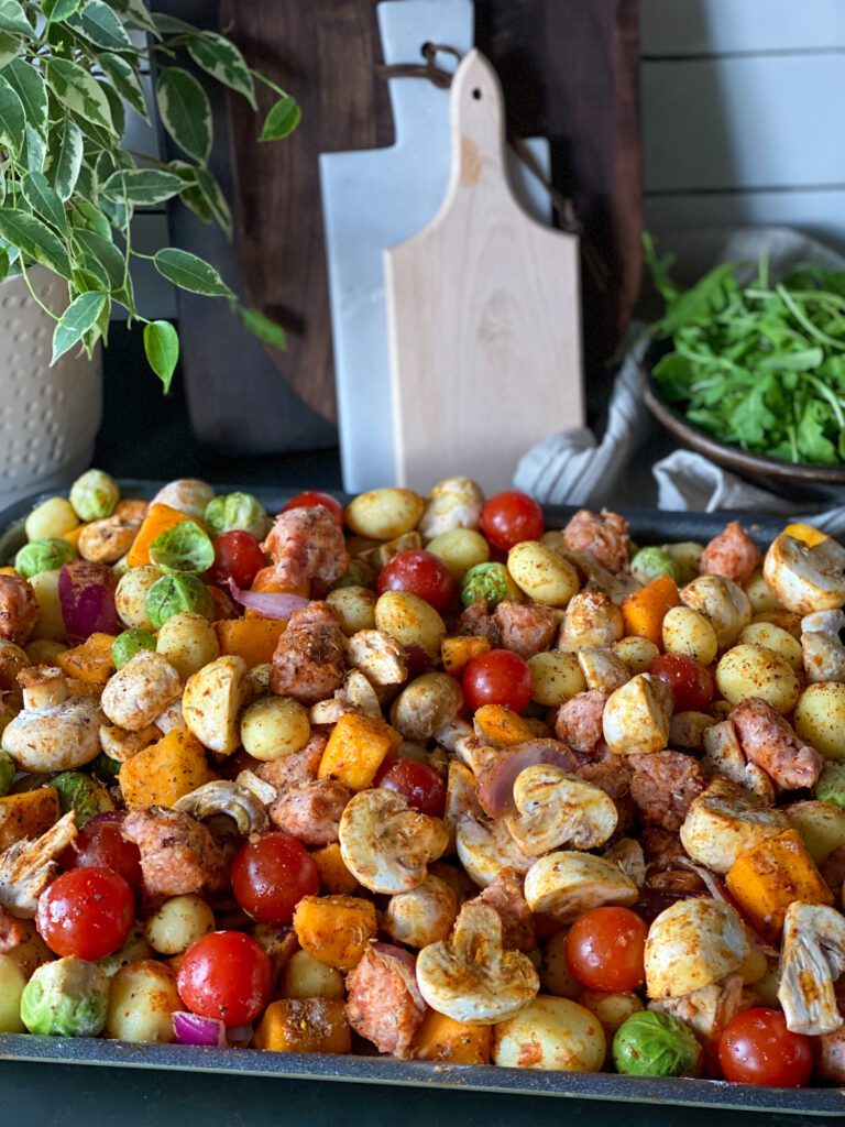 Spruitjes en pompoen uit de oven